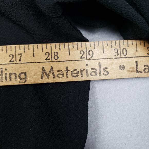 Ava & Viv Plus Size 3X Collared Popover Blouse Solid Black Office Secretary Work - Picture 4 of 5